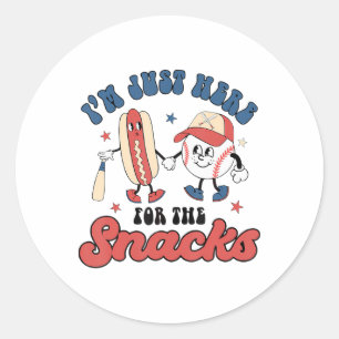 I'm Just Here For The Snacks Bysebyll 4th Of July  Classic Round Sticker