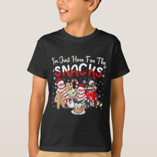 I'm Just Here For The Snacks Cakes Christmas Tree  T-Shirt