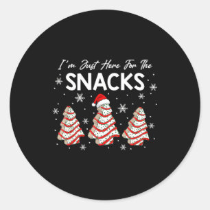 I'm Just Here For The Snacks Christmas Cakes Debbi Classic Round Sticker