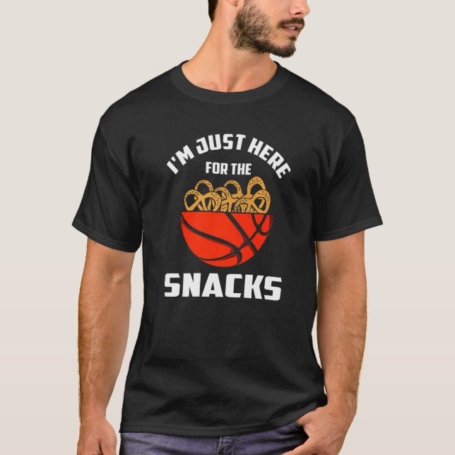 I'm Just Here For The Snacks  Fantasy Basketball L T-Shirt (Front)