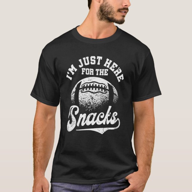 I'm Just Here For The Snacks  Fantasy Football Lea T-Shirt (Front)