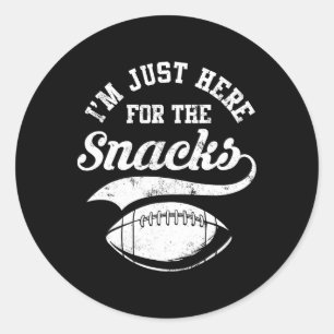 I'm Just Here For The Snacks Funny American Footba Classic Round Sticker