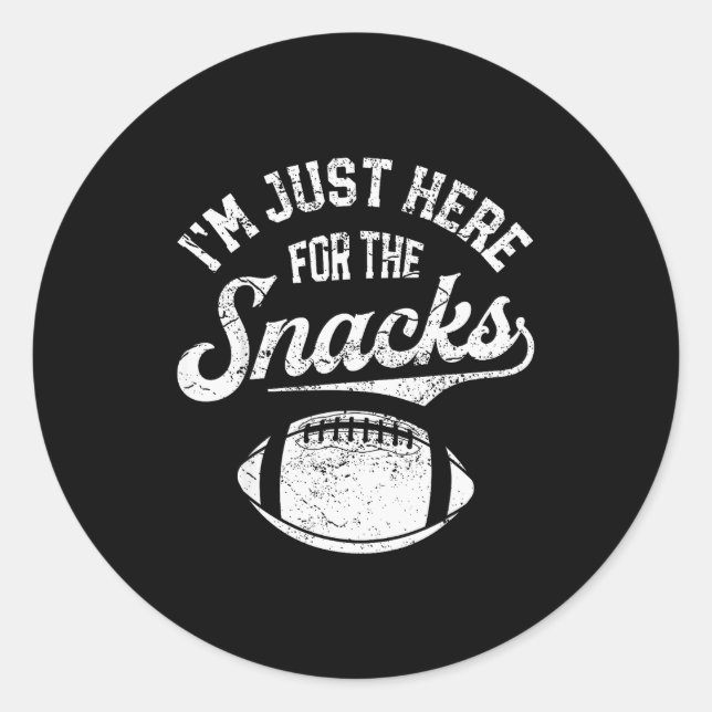 I'm Just Here For The Snacks Funny Fantasy Footbal Classic Round Sticker (Front)