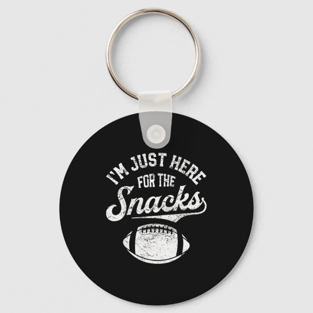 I'm Just Here For The Snacks Funny Fantasy Footbal Keychain (Front)