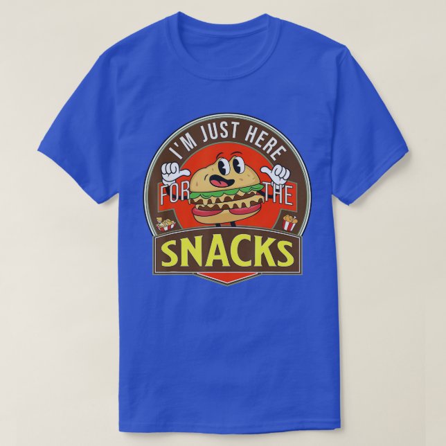I'm Just Here For The Snacks Funny Fantasy Footbal T-Shirt (Design Front)