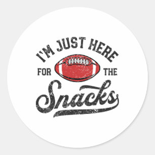 I'm Just Here For The Snacks Funny Fantasy Footll Classic Round Sticker