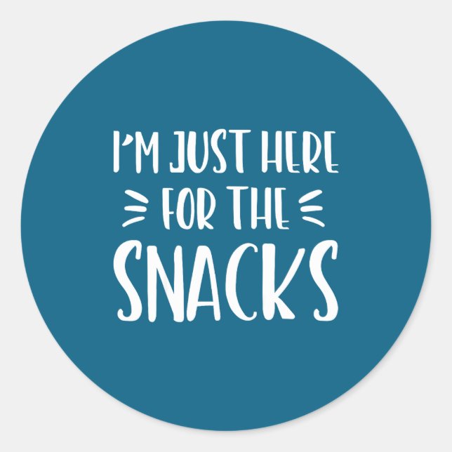 I'm Just Here For The Snacks Funny Saying Kid Todd Classic Round Sticker (Front)