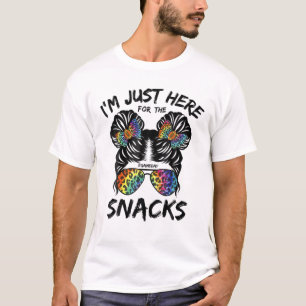 I'm Just Here For The Snacks Rainbow Football Game T-Shirt
