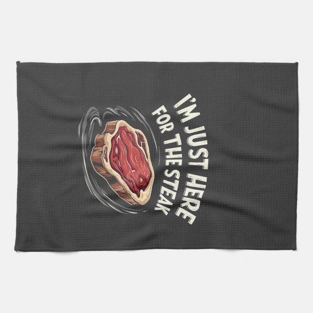 I'm Just Here for the Steak Beef Meat Lovers  Kitchen Towel (Horizontal)