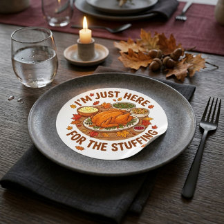 I'm Just Here for The Stuffing Lover Thanksgiving Classic Round Sticker