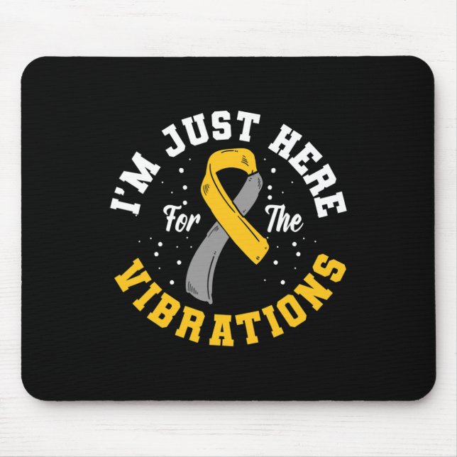 I'm Just Here For The Vibrations Asl Deaf Awarenes Mouse Pad (Front)