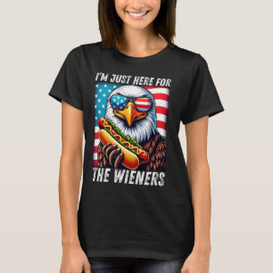 I'm Just Here For The Wieners Bald Eagle Hotdog 4t T-Shirt