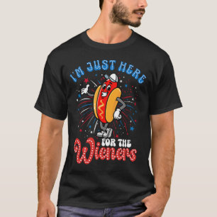I'm Just Here For The Wieners Firework Hot Dog 4th T-Shirt