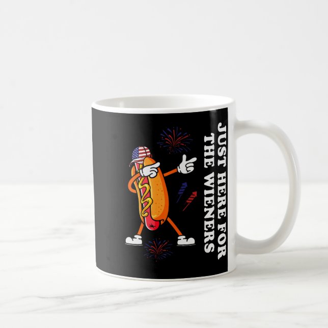 I'm Just Here For The Wieners Funny 4th Of July  Coffee Mug (Right)