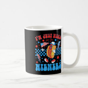 Im Just Here For The Wieners Funny 4th Of July Hot Coffee Mug