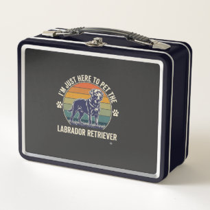 Im Just Here Pet Labrador Retriever Dog Retro Suns Metal Lunch Box