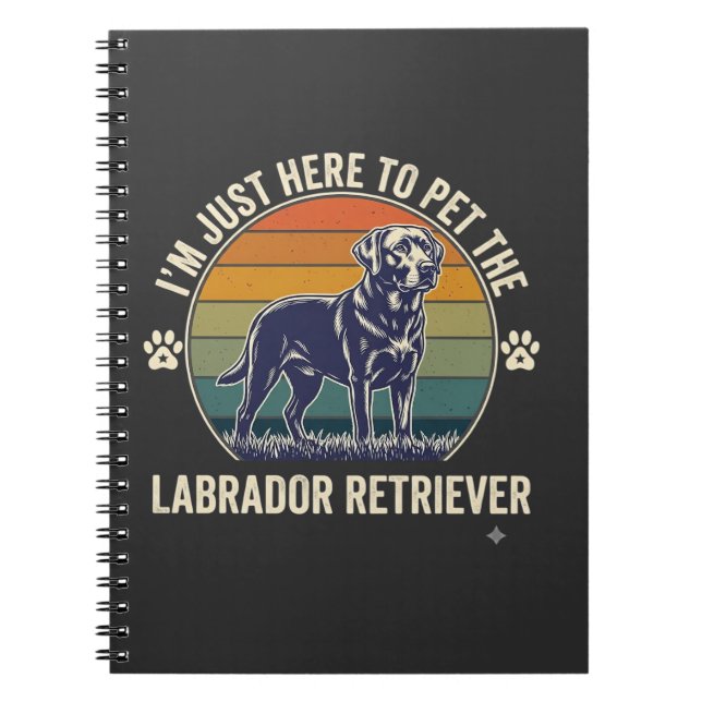 Im Just Here Pet Labrador Retriever Dog Retro Suns Notebook (Front)