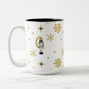 I'm Just Nutcrakers For Christmas in Blue and Gold Two-Tone Coffee Mug