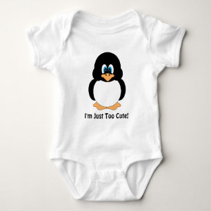 I'm Just Too Cute Penguin Baby Bodysuit