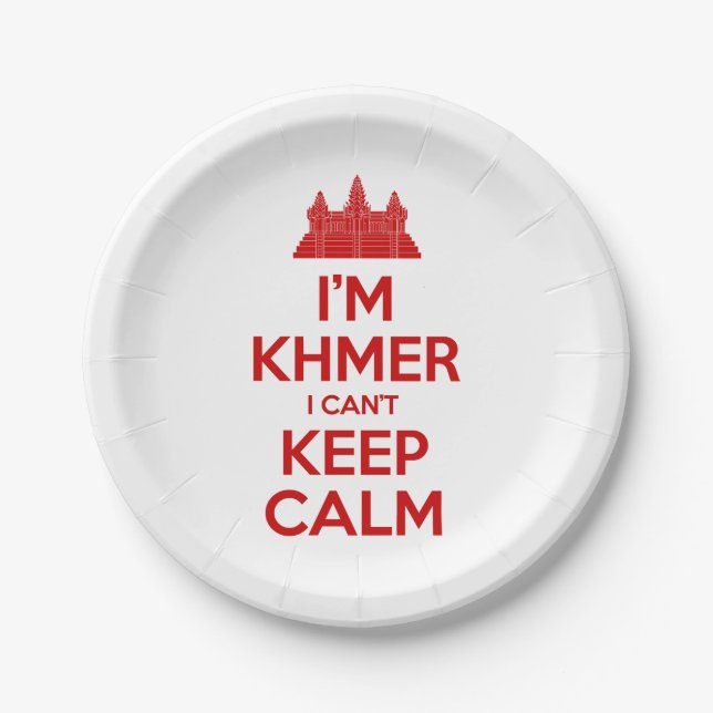 I'm Khmer I Can't Keep Calm Paper Plate (Front)