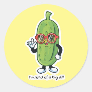 I'm Kind of a Big Dill pickle wearing sunglasses Classic Round Sticker