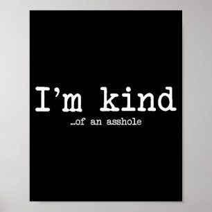 I'm Kind Of An Hole Funny Kindness Sarcastic Ironi Poster
