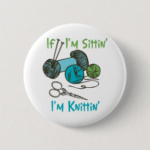 Im Knitting 2 Inch Round Button