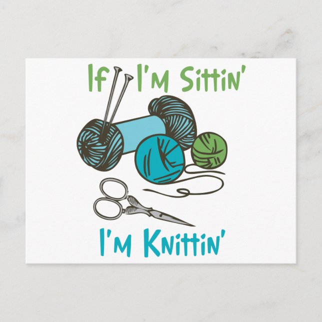 Im Knitting Postcard (Front)