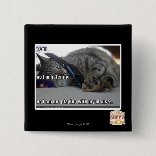 I'm listening 2 inch square button (Front)