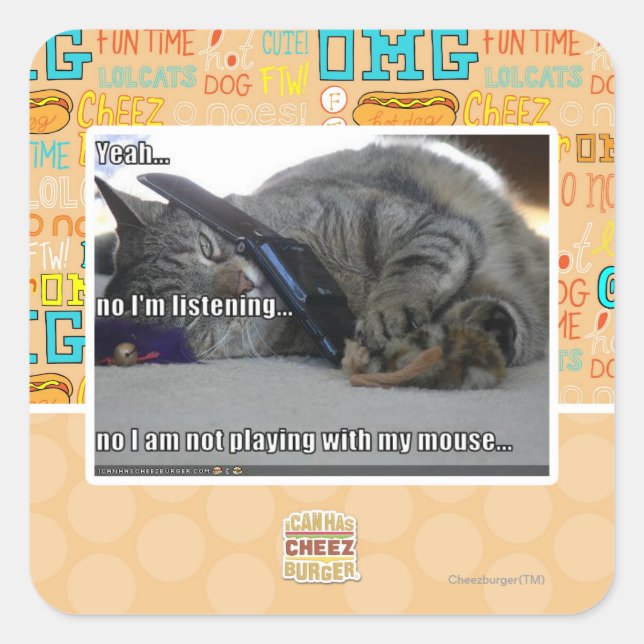 I'm listening square sticker (Front)