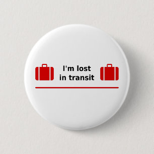 I'm Lost in Transit Double Suitcase Light-Colour 2 Inch Round Button