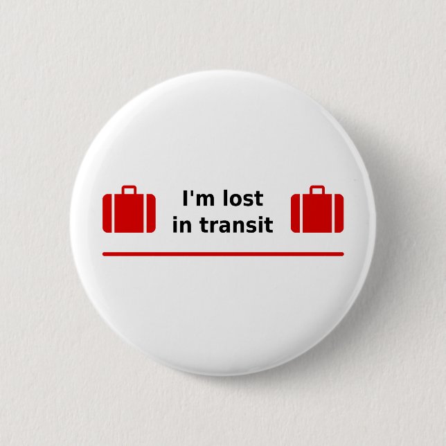 I'm Lost in Transit Double Suitcase Light-Colour 2 Inch Round Button (Front)