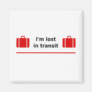 I'm Lost in Transit Double Suitcase Light-Colour Magnet