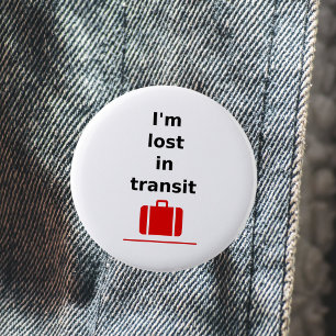 I'm Lost in Transit Travel Suitcase Light-Colour 2 Inch Round Button