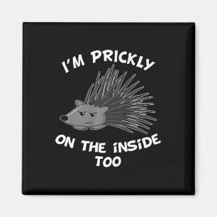I'm Ly On The Inside Too Porcupine Funny Hedgehog Magnet