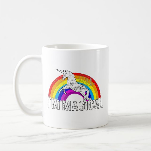 I'm Magical Unicorn In Rainbow  Funny and Pretty   Coffee Mug (Left)