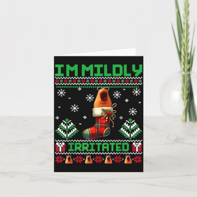 I'm Mildly Irritated Marcus The Worm Christmas Fun Card (Front)