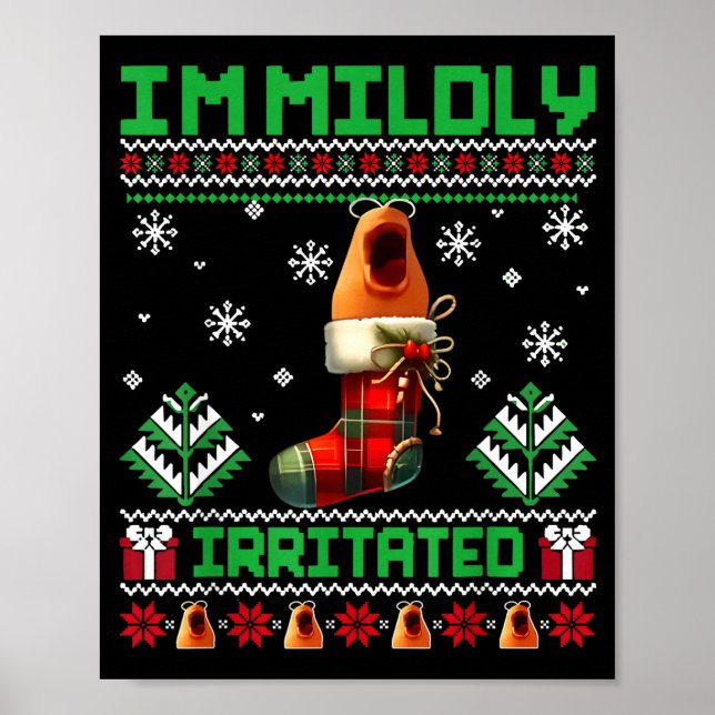 I'm Mildly Irritated Marcus The Worm Christmas Fun Poster (Front)