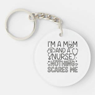 Im Mom And Nurse Minimalist Nurse Mom Gift  Keychain