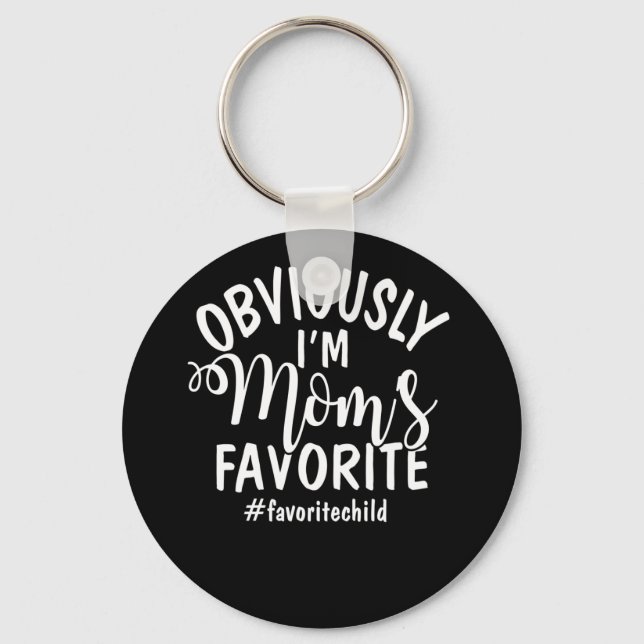 I'm Mom's Favourite Funny Favourite Son-Daughter Keychain (Front)