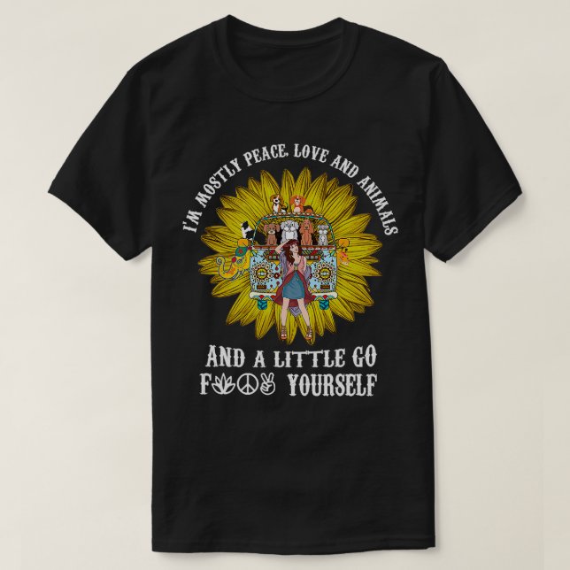 Im Mostly Animals Hippie Gift  T-Shirt (Design Front)