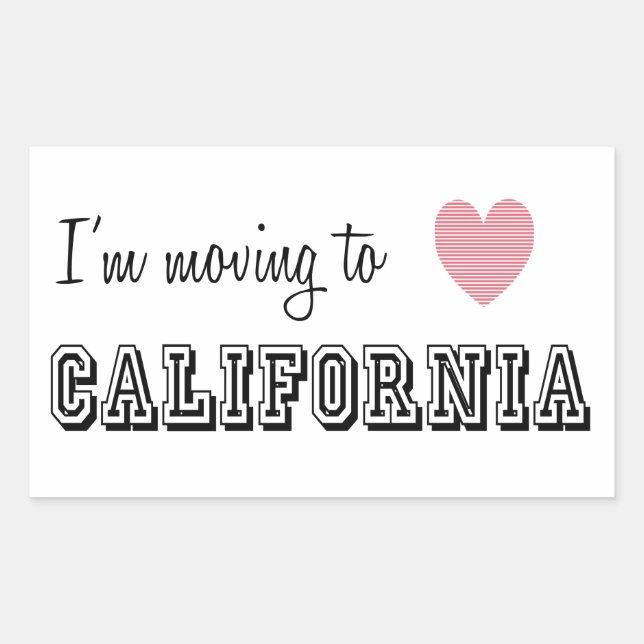 I'm Moving To California Sticker (Front)