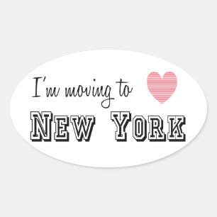 I'm Moving To New York Oval Sticker