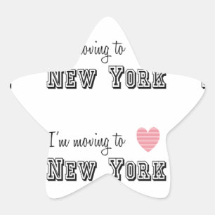 I'm Moving To New York Star Sticker