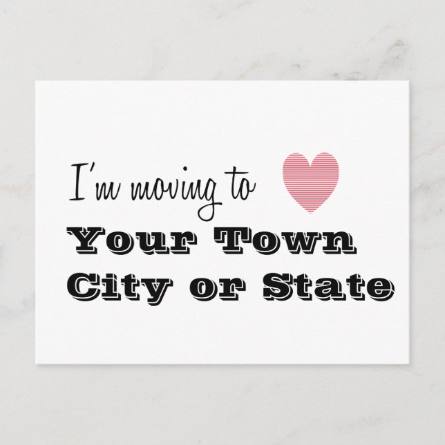 I'm Moving To... Personalized Postcard (Front)