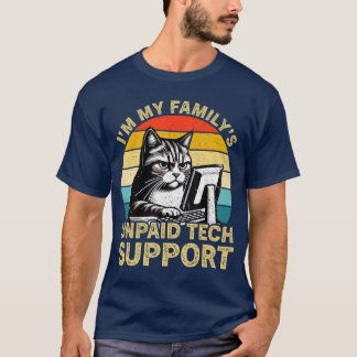 Im My Familys Unpaid Tech Support Retro Computer E T-Shirt