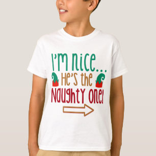 Im Nice Hes Naughty Elf Hat T-Shirt