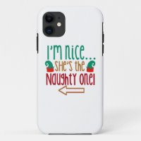 Im Nice Shes Naughty Elf Hat