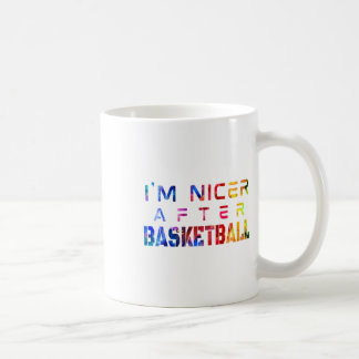 I'm Nicer After Basketball Watercolor Coffee Mug