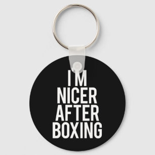 I'm Nicer After Boxing Funny Gym Saying Fitness Fa Keychain